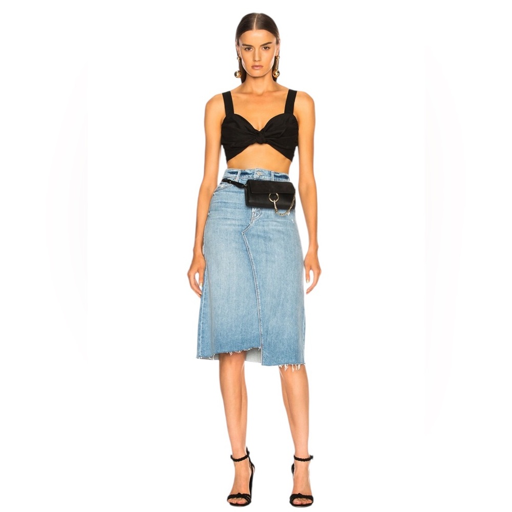 Mother The straight a step midi fray skirt - Picture 1 of 16